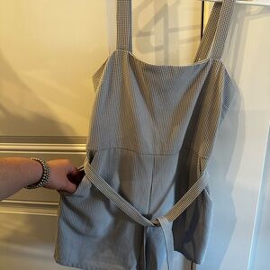 Forever 21 Gray Checkered Jumpsuit